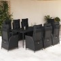 Set de comedor de jardín 9 pzas y cojines ratán sintético negro by , Garden sets - Ref: Foro24-3213398, Price: 1,00 €, Discou...
