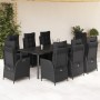 Set de comedor de jardín 9 pzas y cojines ratán sintético negro by , Garden sets - Ref: Foro24-3213192, Price: 1,00 €, Discou...