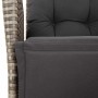 Set comedor jardín 9 pzas y cojines ratán sintético gris