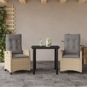 Set comedor de jardín 3 pzas con cojines ratán sintético beige von , Gartensets - Ref: Foro24-3212832, Preis: 305,28 €, Rabat...