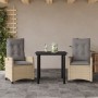 Set comedor de jardín 3 pzas con cojines ratán sintético beige by , Garden sets - Ref: Foro24-3212832, Price: 305,28 €, Disco...