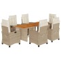 Set comedor de jardín 7 pzas con cojines ratán sintético beige de , Conjuntos de jardín - Ref: Foro24-3212942, Precio: 1,00 €...