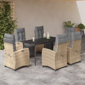 Set comedor de jardín 7 pzas con cojines ratán sintético beige de , Conjuntos de jardín - Ref: Foro24-3213020, Precio: 975,53...