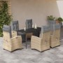 Set comedor de jardín 7 pzas con cojines ratán sintético beige by , Garden sets - Ref: Foro24-3213020, Price: 975,53 €, Disco...