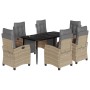 Set comedor de jardín 7 pzas con cojines ratán sintético beige by , Garden sets - Ref: Foro24-3213020, Price: 975,53 €, Disco...