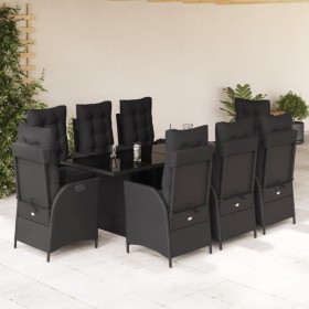Set de comedor de jardín 9 pzas y cojines ratán sintético negro de , Conjuntos de jardín - Ref: Foro24-3213353, Precio: 1,00 ...