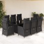 Set de comedor de jardín 9 pzas y cojines ratán sintético negro de , Conjuntos de jardín - Ref: Foro24-3213353, Precio: 1,00 ...
