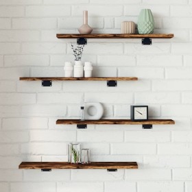 Estantes pared 4 uds madera ingeniería roble humo 60x10x1,5 cm by , Shelves - Ref: Foro24-838225, Price: 20,36 €, Discount: %