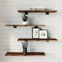 Estantes pared 4 uds madera ingeniería roble humo 60x20x1,5 cm