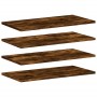 Estantes pared 4 uds madera ingeniería roble humo 60x20x1,5 cm