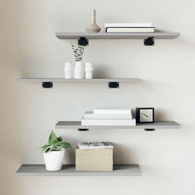 Estantes pared 4 uds madera ingeniería gris Sonoma 60x20x1,5 cm von , Regale - Ref: Foro24-838233, Preis: 28,65 €, Rabatt: -5%%