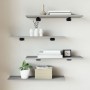 Estantes pared 4 uds madera ingeniería gris Sonoma 60x20x1,5 cm