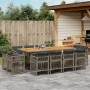 Set comedor de jardín con cojines 13 pzas ratán sintético gris | Foro24.es | Tu tienda online para hogar, jardín y más Foro24.es