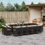 Set comedor de jardín con cojines 15 pzas ratán sintético negro de , Conjuntos de jardín - Ref: Foro24-3211050, Precio: 784,90 €