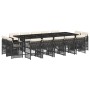 Set comedor de jardín con cojines 15 pzas ratán sintético negro de , Conjuntos de jardín - Ref: Foro24-3211050, Precio: 784,90 €