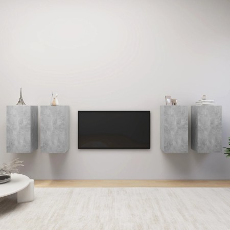Muebles de salón 4 pzas gris hormigón 30,5x30x60 cm von , TV-Möbel - Ref: Foro24-3079160, Preis: 118,13 €, Rabatt: %