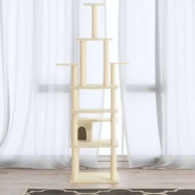 Kratzbaum für Katzen mit cremefarbenen Sisalstämmen, 183 cm von vidaXL, Katzenmöbel - Ref: Foro24-171482, Preis: 85,69 €, Rab...