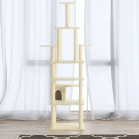 Cat scratching post with cream sisal posts 183 cm by vidaXL, Cat furniture - Ref: Foro24-171482, Price: 84,26 €, Discount: %