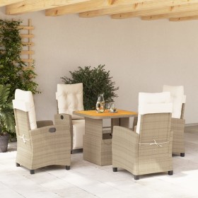 Set comedor de jardín 5 pzas con cojines ratán sintético beige de , Conjuntos de jardín - Ref: Foro24-3277412, Precio: 607,75...