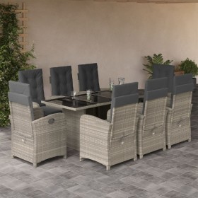 Set comedor de jardín 9 pzas cojines ratán sintético gris claro von , Gartensets - Ref: Foro24-3212267, Preis: 1,00 €, Rabatt: %