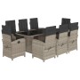 Set comedor de jardín 9 pzas cojines ratán sintético gris claro von , Gartensets - Ref: Foro24-3212267, Preis: 1,00 €, Rabatt: %