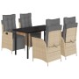 Set comedor de jardín 5 pzas con cojines ratán sintético beige by , Garden sets - Ref: Foro24-3213457, Price: 588,18 €, Disco...