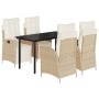 Set comedor de jardín 5 pzas con cojines ratán sintético beige von , Gartensets - Ref: Foro24-3213443, Preis: 633,18 €, Rabat...