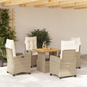 Set comedor de jardín 5 pzas con cojines ratán sintético beige von , Gartensets - Ref: Foro24-3277410, Preis: 645,47 €, Rabat...