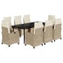 Set comedor de jardín 9 pzas con cojines ratán sintético beige de , Conjuntos de jardín - Ref: Foro24-3213008, Precio: 1,00 €...