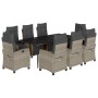 Set comedor de jardín 9 pzas cojines ratán sintético gris claro by , Garden sets - Ref: Foro24-3213036, Price: 1,00 €, Discou...