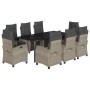 Set comedor de jardín 9 pzas cojines ratán sintético gris claro by , Garden sets - Ref: Foro24-3213043, Price: 1,00 €, Discou...