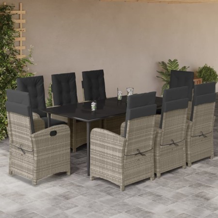 Set comedor de jardín 9 pzas cojines ratán sintético gris claro by , Garden sets - Ref: Foro24-3212418, Price: 1,00 €, Discou...