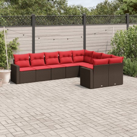 Set de sofás de jardín 9 pzas y cojines ratán sintético marrón | Foro24.es | Tu tienda online para hogar, jardín y más Foro24.es