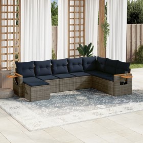 Set de sofás de jardín 8 pzas con cojines ratán sintético gris by , Garden sets - Ref: Foro24-3227090, Price: 582,05 €, Disco...