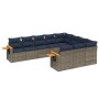 Set de sofás de jardín 10 pzas con cojines ratán sintético gris by , Garden sets - Ref: Foro24-3227181, Price: 742,89 €, Disc...