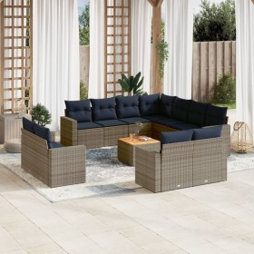 Set sofás de jardín con cojines 12 piezas ratán sintético gris von , Gartensets - Ref: Foro24-3256719, Preis: 974,35 €, Rabat...