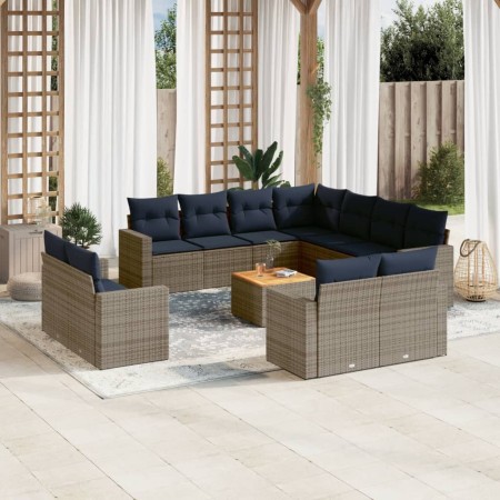 Set sofás de jardín con cojines 12 piezas ratán sintético gris by , Garden sets - Ref: Foro24-3256719, Price: 974,35 €, Disco...