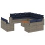 Set sofás de jardín con cojines 12 piezas ratán sintético gris by , Garden sets - Ref: Foro24-3256719, Price: 974,35 €, Disco...