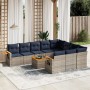 Set de sofás de jardín 11 pzas y cojines ratán sintético gris | Foro24.es | Tu tienda online para hogar, jardín y más Foro24.es