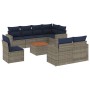 Set de sofás de jardín 9 pzas con cojines ratán sintético gris by , Garden sets - Ref: Foro24-3256551, Price: 674,89 €, Disco...
