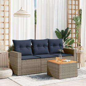 Set de sofás de jardín 4 pzas con cojines ratán sintético gris de , Conjuntos de jardín - Ref: Foro24-3256327, Precio: 273,77...