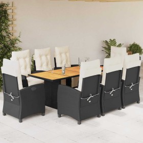 Comprar Set de comedor de jardín 9 pzas y cojines