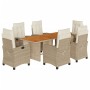 Set comedor de jardín 7 pzas con cojines ratán sintético beige de , Conjuntos de jardín - Ref: Foro24-3212940, Precio: 969,85...