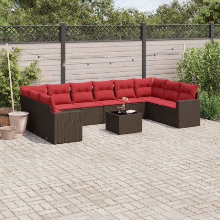 Set de sofás de jardín 11 pzas cojines ratán sintético marrón von , Gartensets - Ref: Foro24-3219474, Preis: 752,86 €, Rabatt: %