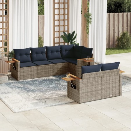 Set de sofás de jardín 7 pzas con cojines ratán sintético gris | Foro24.es | Tu tienda online para hogar, jardín y más Foro24.es