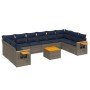 Set de sofás de jardín 11 pzas y cojines ratán sintético gris | Foro24.es | Tu tienda online para hogar, jardín y más Foro24.es