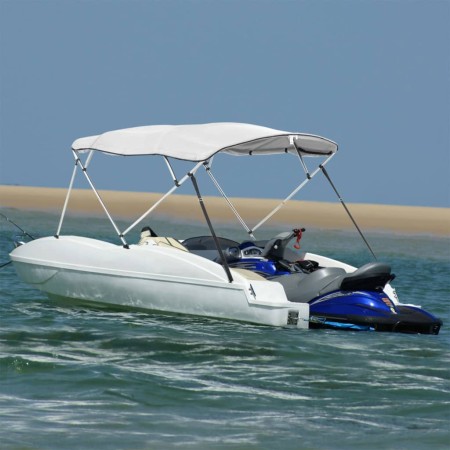 Toldo bimini 4 arcos con paredes laterales 243x(200-213)x137 cm de , Cubiertas para almacenamiento de barcas - Ref: Foro24-94...