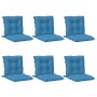 Cojines silla respaldo bajo 6 ud tela azul melange 100x50x7 cm by , Cushions for chairs and sofas - Ref: Foro24-4002393, Pric...