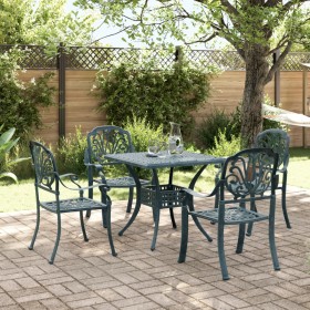 Juego de comedor de jardín 5 piezas aluminio fundido verde de , Conjuntos de jardín - Ref: Foro24-3216344, Precio: 738,49 €, ...