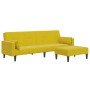 Sofá cama de 2 plazas con taburete terciopelo amarillo de , Sofás - Ref: Foro24-3258137, Precio: 339,49 €